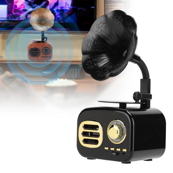 

mini retro bluetooth smart speaker portable loudspeaker music player for desklaphot
