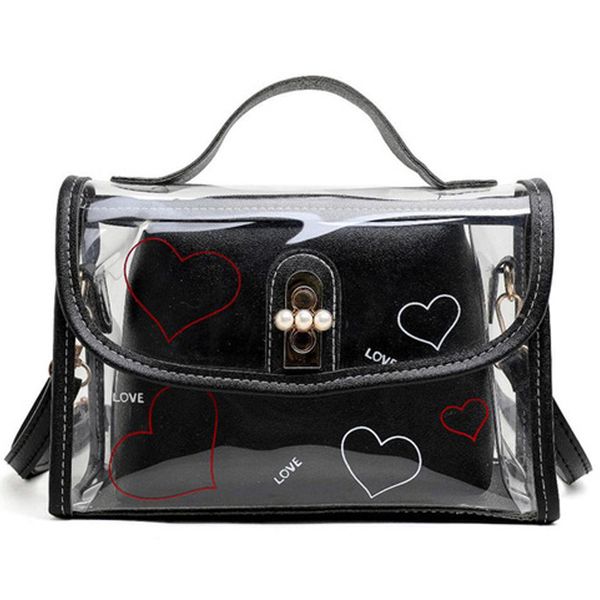 

ljl-new ladies fashion messenger bag transparent bag female trend jelly ladies shoulder messenger small square