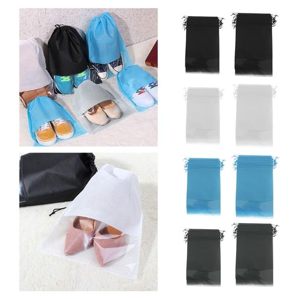 

storage boxes & bins pack of 12 men women non-woven cloth drawstring shoe bags pouch carrier
