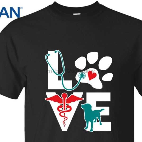 

tee shirt love veterinary medicine cute letters gift t shirts c grey homme uniform fitness 100% cotton