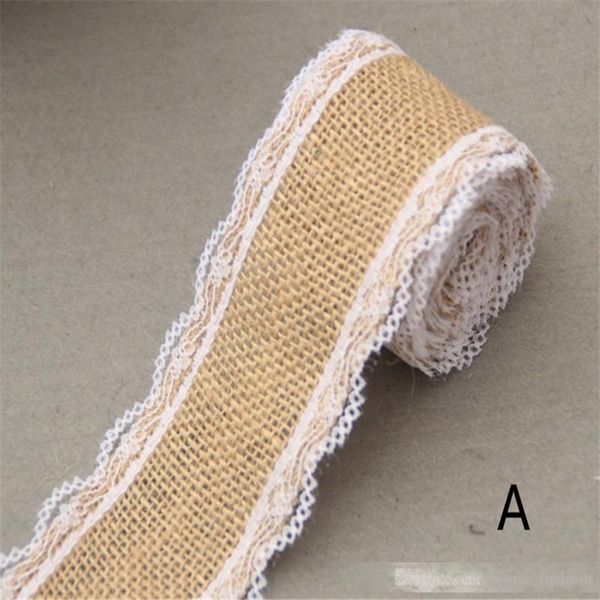 

2m/roll diy lace handmade linen roll wedding ceremony christmas technology flax rolls hessian ribbon rope ornament party event