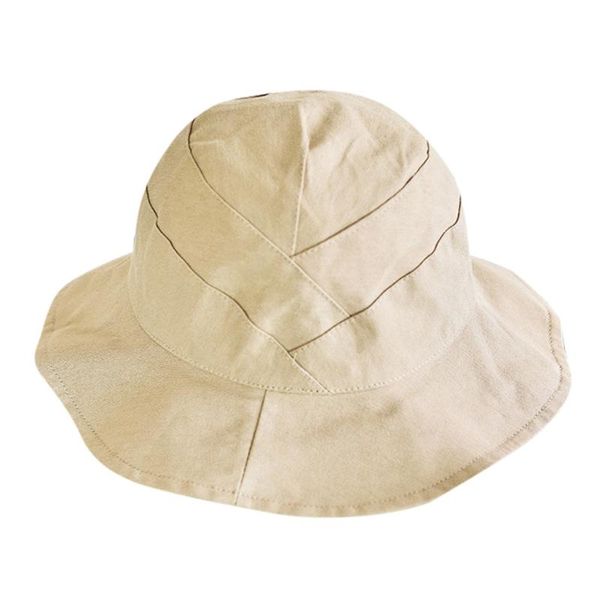 

ladies women casual bucket hat solid wide brimmed floppy foldable cotton beach hats for women, Blue;gray