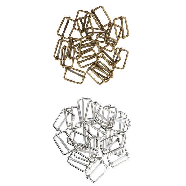 

40 pieces diy metal slide buckles connector for bag strap crafts accessories, Black