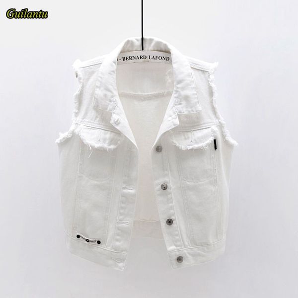 

guilantu summer sleevless waistcoat women hooded white casual plus size vest coat female harajuku high street streetwear jacket, Black;white