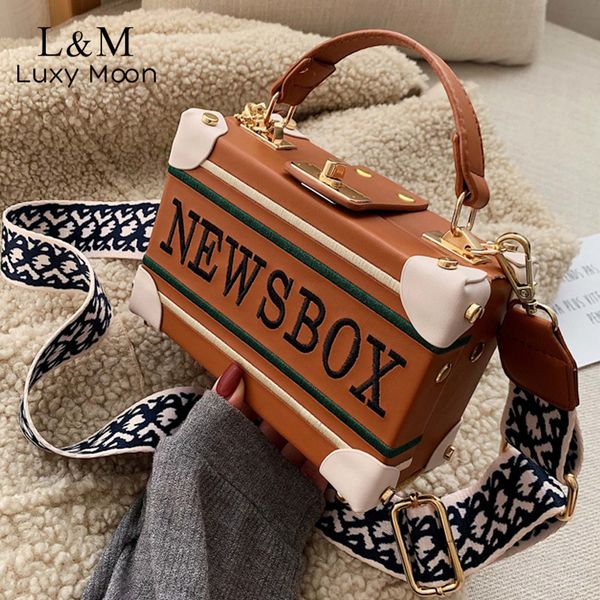 

vintage women box handbag letter embroidery crossbody shoulder bag lady small mini messenger bags fashion hand bag xa896h