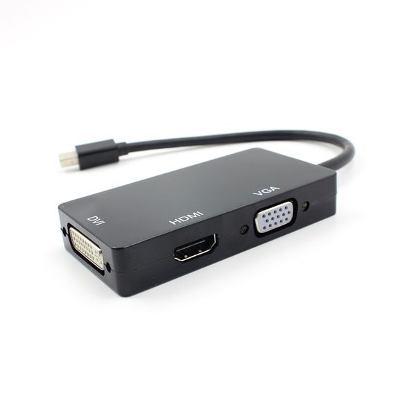 

1080p mini dp to hdmi dvi vga 3 in 1 displayport converter adapter cable for macbook pc lap70pcs/lot
