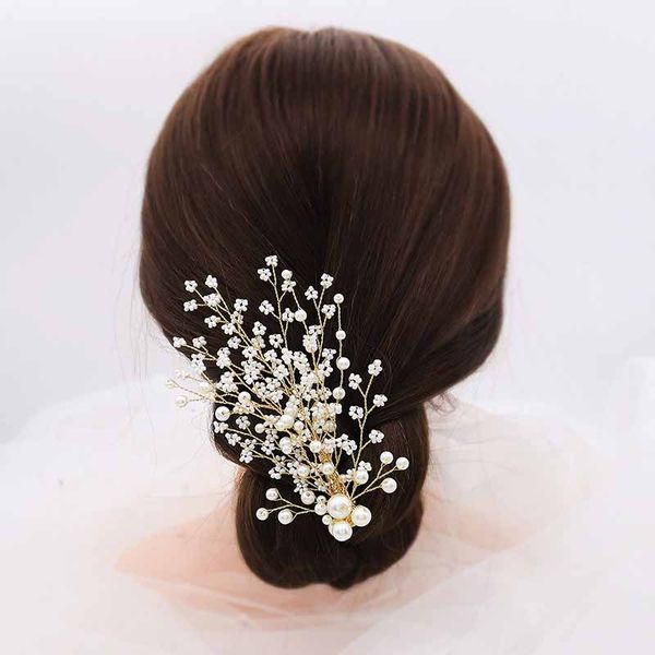 

hair clips & barrettes forseven fashion delicate simulated pearls beads hairpins hairbands bridal bride noiva wedding accessories, Golden;silver