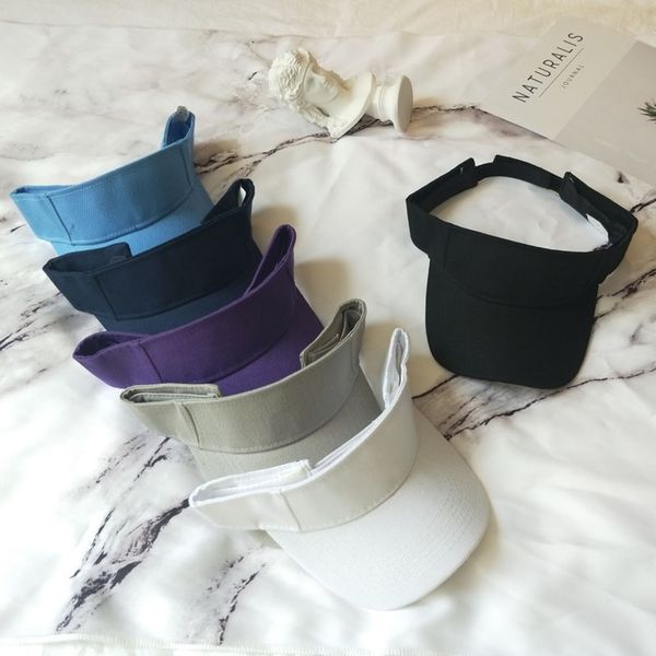 

2020 весна лето спорт вс cap мужчины женщины регулируемый хлопок visor защита от ультрафиолетовых лучей top слейте теннис гольф бег солнцеза, Blue;gray