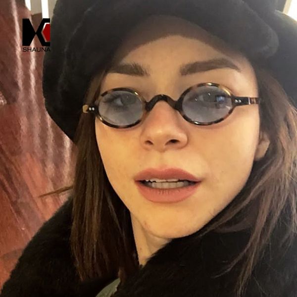 

shauna classic nail decoration women small oval sunglasses retro men leopard frame clear blue lens glasses uv400, White;black