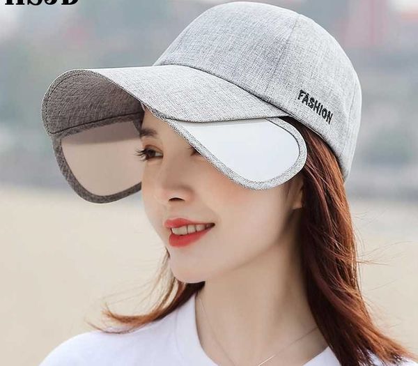 

retractable baseball cap men women summer sun visor hats adjustable snapback hat widen brim anti-uv casual sports bonnet, Blue;gray