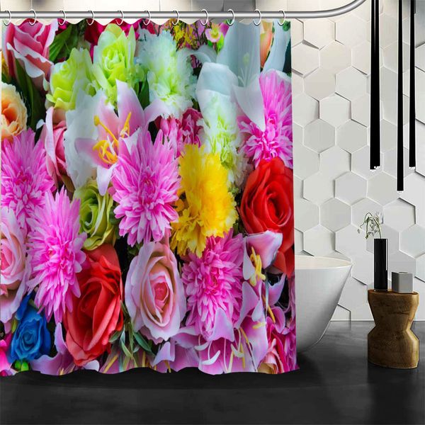 

new custom dahlias shower curtain bath curtain waterproof fabric bathroom a2020.5.26