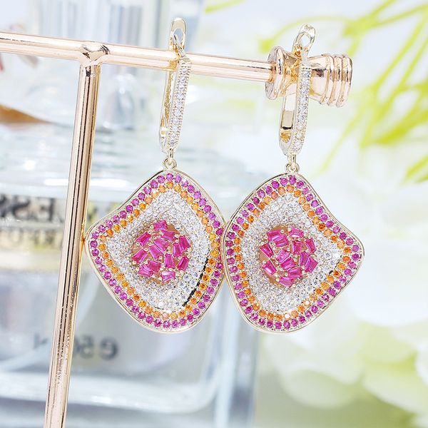 

fashion trendy drop wedding bridal cz luxury earring for women, Silver