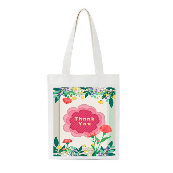 

ladies handbags girl thank you quotes canvas tote bag shopping travel women eco reusable shoulder shopper bags high capacity