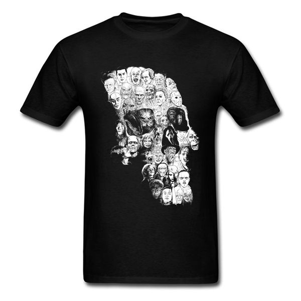

ужас череп цифры tees футболки мужчины комфортные тройники hip hop crewneck хлопок ткань майка 3d череп маска для печати tops
