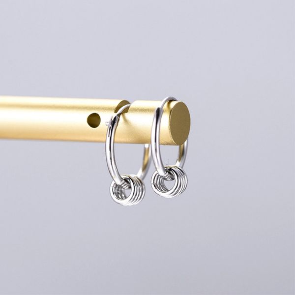 

925 sterling silver circle hoop earrings ear rings for women simple loop earings fashion jewelry girls gift korean accessories, Golden;silver