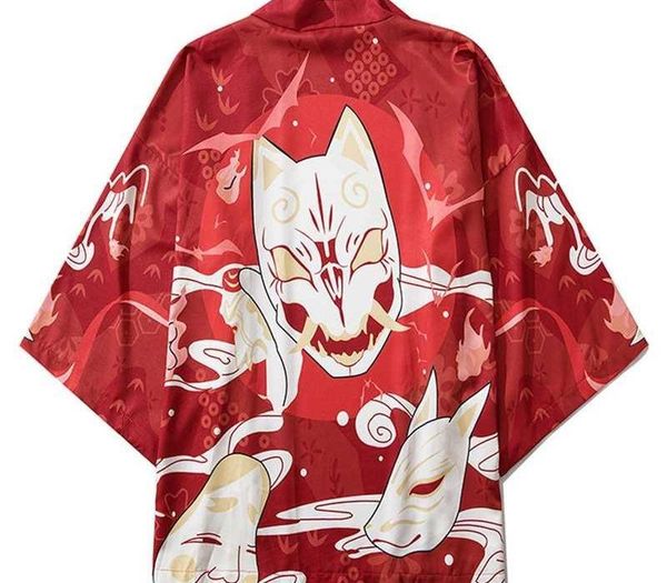 

Dark Japanese Kimono Yukata 2019 New Casual Anime Printing Cardigan Jacket Traditional Kimonos
