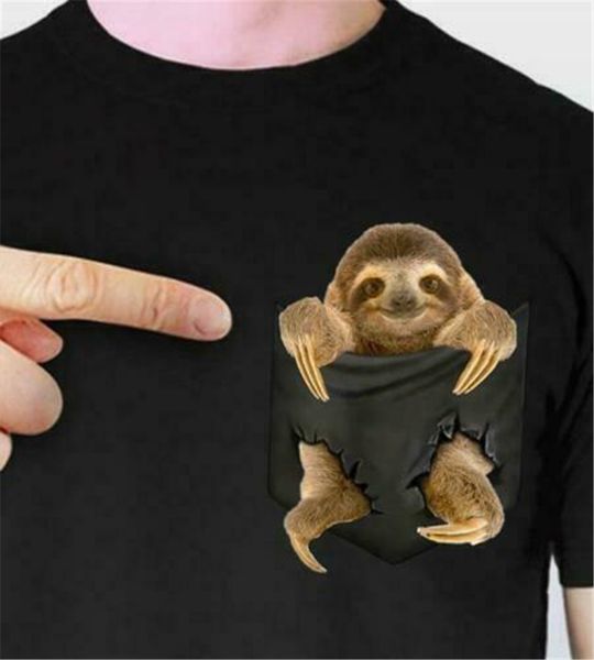 

sloth in pocket men t-shirt cotton s-6xl tee shirt