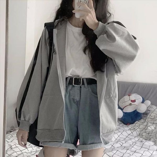 

2020 fashion women coat outerwear winter clothing fashion warm jacket solid hooded long sleeve blouse loose coat, Black