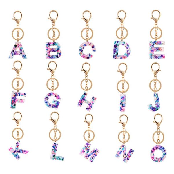 

fashion letter keychain trendy creative colorful 26 english letter initial resin handbag keyring accessories for women, Silver