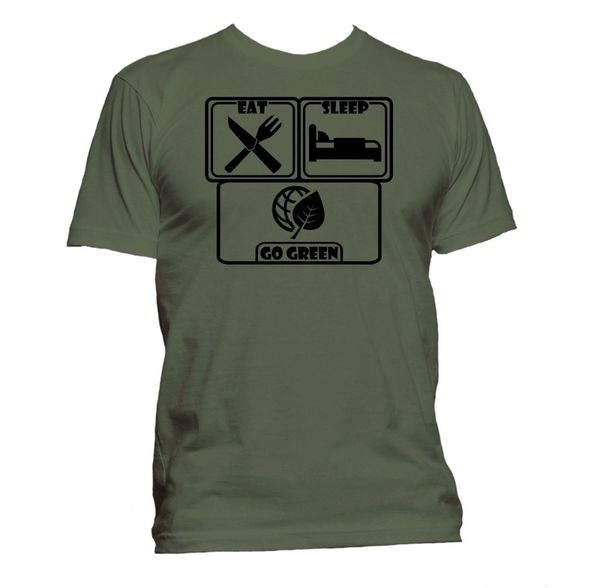

2019 горячие продажи 100% хлопок новые o-шея удобная t-shirt eat. спать. go green men t-shirt. все цвета создать футболочку