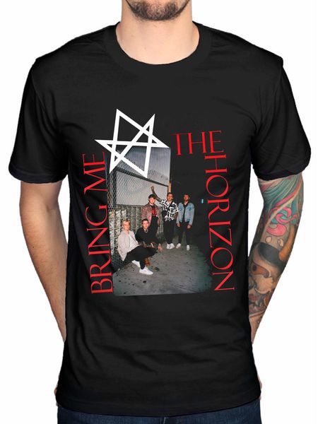 

bring me the horizon mens black cotton t-shirt tee summer short sleeves cotton fashion t shirt fashion design ing