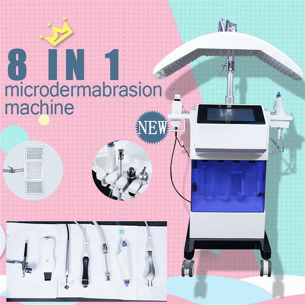 

8 in 1 hydro dermabrasion bio microcurrent skin scrubber water microdermabrasion oxygen spray gun blackhead removal acne removal spa salon