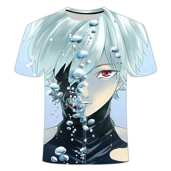 

classic anime japan tokyo ghoul one red eye blood 3d print shirts funny funny oversized men clothing