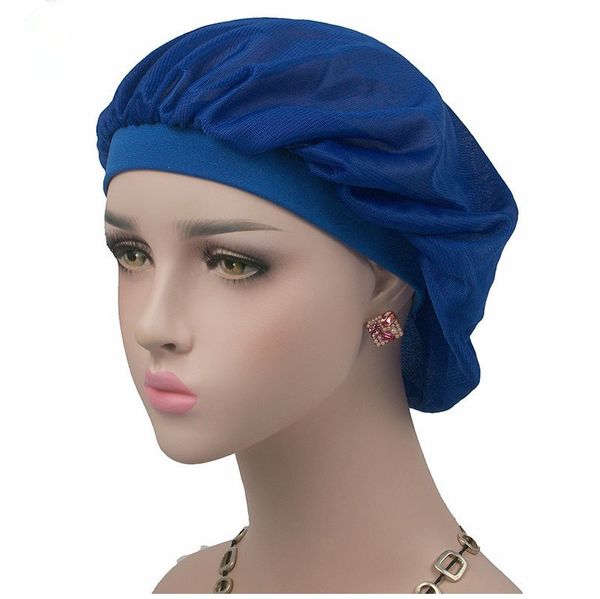 

2020 coconut fragrance nightcap chemo cap air conditioning cap long hair, Blue;gray