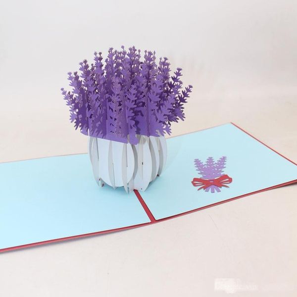 

3d pop up laser cut love lavender flowers greeting cards birthday wedding valentine s day invitations cards ing