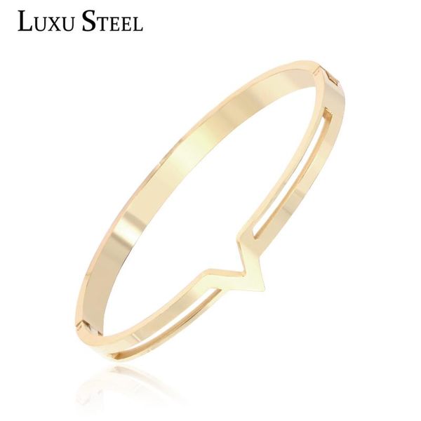 

luxusteel pulseira gold silver color cuff bracelets bangles wholesale party wedding stainless steel bangles, Black