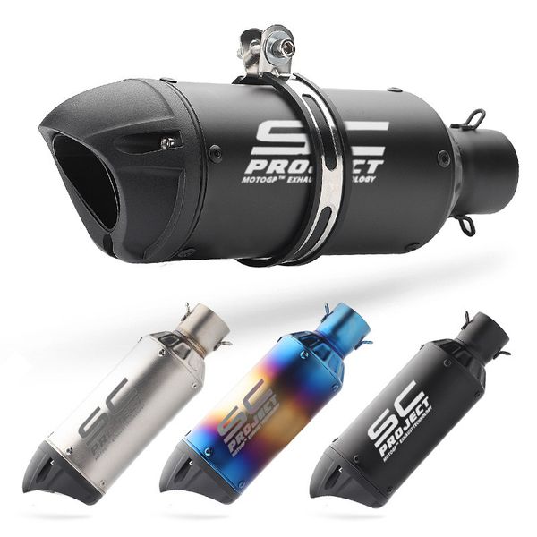 

51mm universal motorcycle sc exhaust project muffler escape moto dirt bike scooter exhaust with db killer mt07 mt09 r1 r6