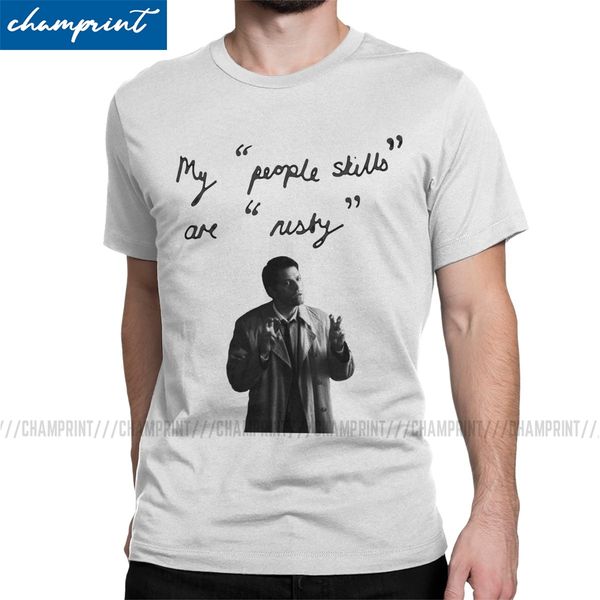 

my people skills are rusty t shirts men awesome t-shirts o neck castiel supernatural tee shirt short sleeve big size