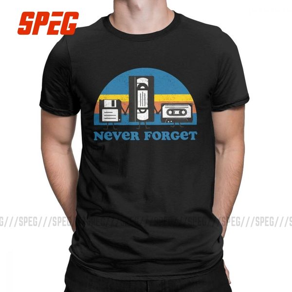 

никогда не забывайте свободное тенниска человек с коротким рукавом топы тис кассетный technologie kassette дискеты retro 80er хлопок o шеи ф