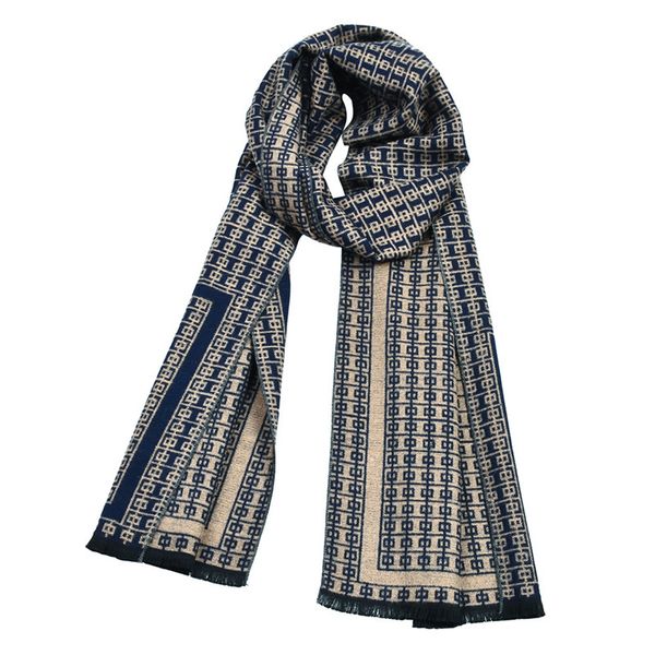

luxury- fashion design casual scarves winter men's thicken cashmere scarf striped double sided tassel knitting warm scarves, Blue;gray