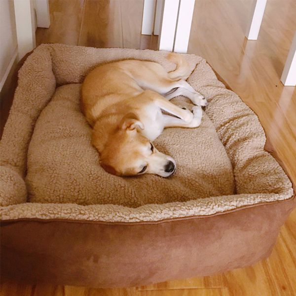 

reusable large pet dog bed products puppy cushion house pet soft warm kennel dog mat blanket hondenmand luxury bed kk60gw