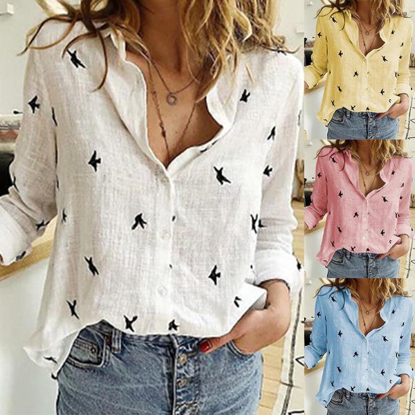 

Women Blouses 2020 Long Sleeve Animal Print Blouse Casual Loose Office Shirt Plus Size Fashion Vintage Womens Shirts