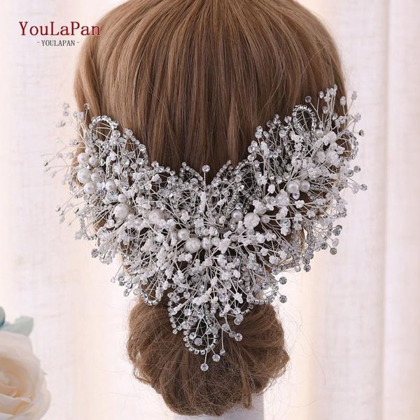 

youlapan princess hair jewelry wedding tiaras and crowns stunning rhinestone wedding headpieces crystal prom jewelry hp245, Golden;silver
