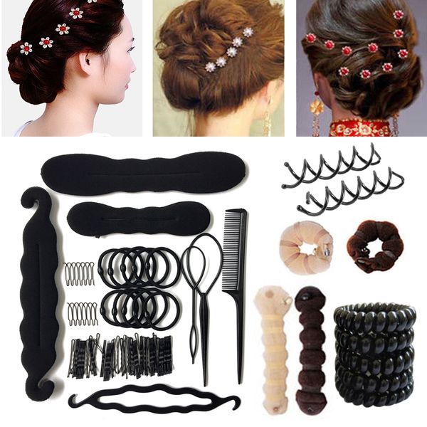 

hair accessories hair twist styling clip stick bun maker diy braiding tools twist clips braider hairstyle multi-style, Brown