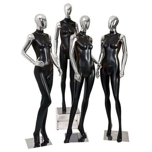 

new style models props female mannequin body electroplating gold and silver head and hand display, Khaki