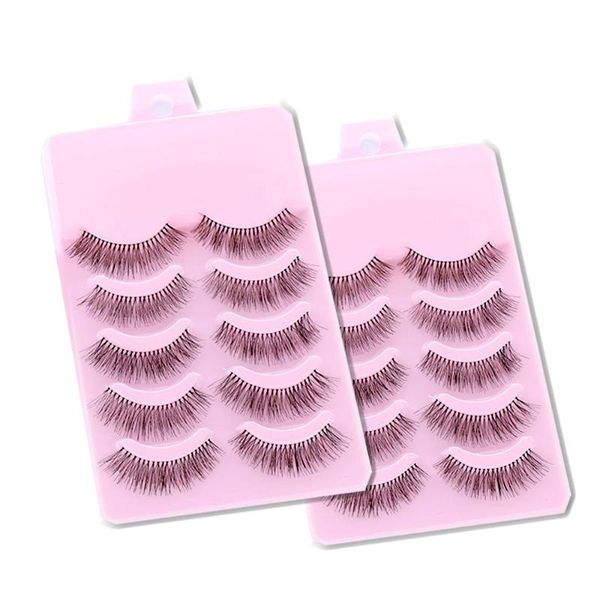 

5 pairs handmade false eyelashes popular messy natural long thick paragraph cross fashion women false eye lashes