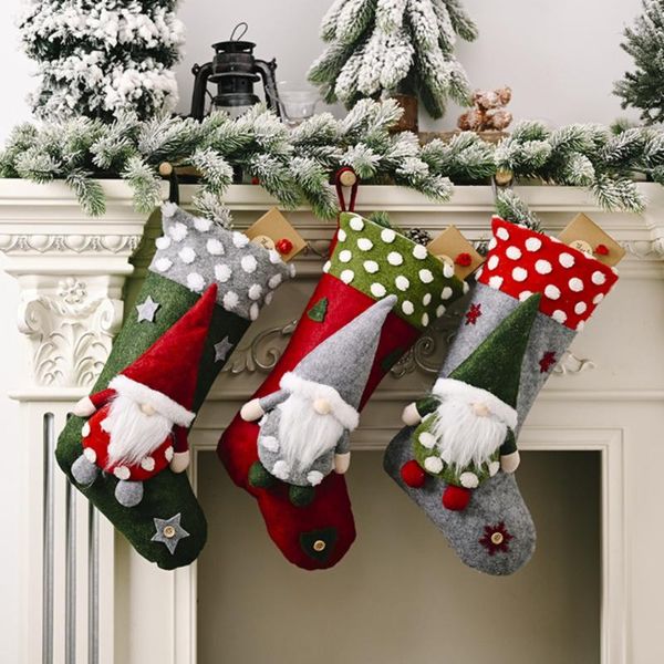 

christmas stockings soft comfortable santa clause gift card bags holders for christmas tree decorations