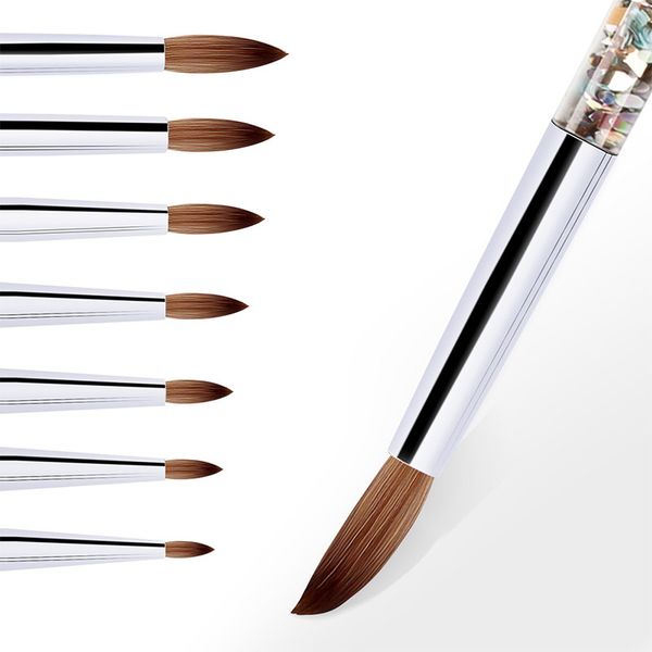 

nail brushes 1pc acrylic art brush no 8/10/12/14 uv gel carving pen liquid powder diy drawing glitter, Yellow