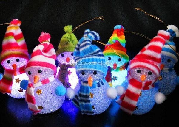 

fashion color changing led snowman christmas decorate mood lamp night light xmas tree hanging ornament