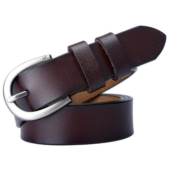 

new women's leather belt ladies fashion wild leather decoration thin belt trend exquisite female student jeans 90-110cm, Black;brown