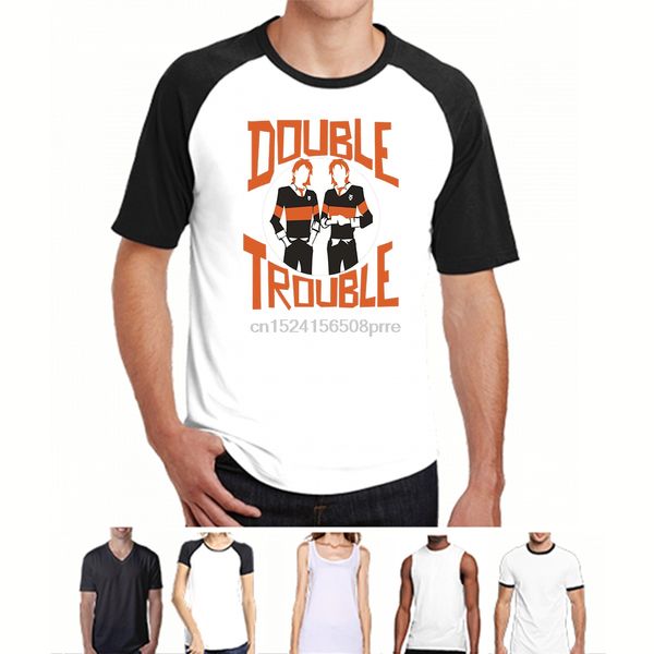

funny men t shirt women novelty tshirt twins double trouble cool t-shirt