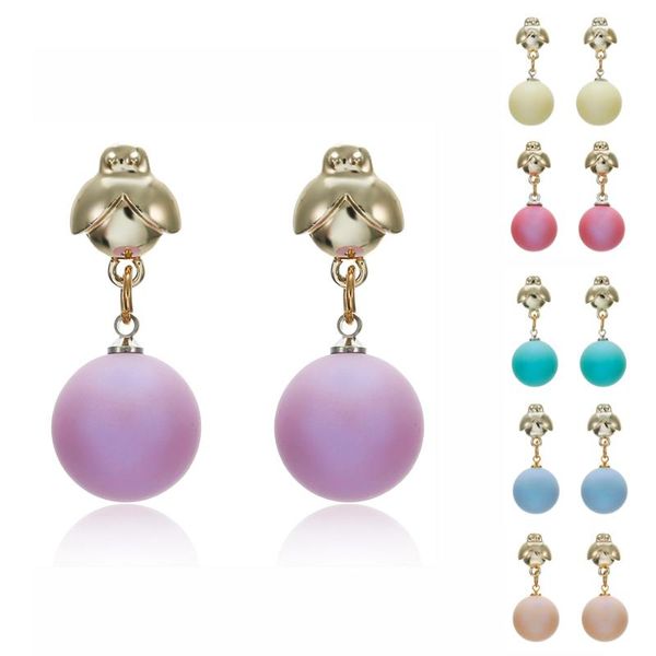 

match-right trendy earrings for women cute ball dangle statement earrings korean flower drop jewelry female nr262, Silver