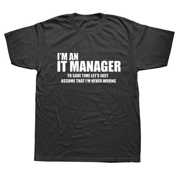 

it manager profession t-shirt humor streetwear summer funny cotton short sleeve 3d t shirts
