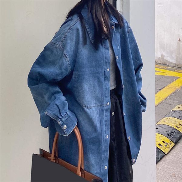 

women jacket denim long spring winter jackets with button fashion style coat letters embroidery windbreaker jacket jeans, Black;brown