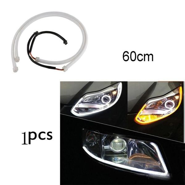 

factory 60cm drl flexible led tube strip daytime running lights turn signal angel eyes car styling parking lamps
