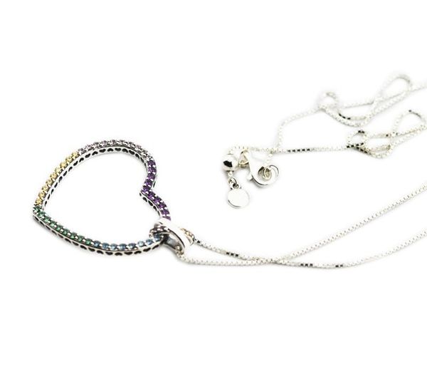 

necklace pendant multicolor heart pendant 925 sterling silver collar pandora ms. color necklace collar european jewelry 1, Bronze;silver